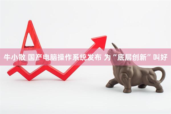 牛小散 国产电脑操作系统发布 为“底层创新”叫好