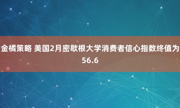 金橘策略 美国2月密歇根大学消费者信心指数终值为56.6